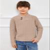 Teurkia Boys' Casual Knit Cable Turtleneck Sweater Rib Cuff Pullover for Kids Khaki view 3