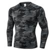 Camo Black Men's Compression Shirt Long Sleeve Athletic Workout T-Shirts Top Active Sport Baselayer Undershirt Cool Dry view 1