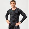 Camo Black Men's Compression Shirt Long Sleeve Athletic Workout T-Shirts Top Active Sport Baselayer Undershirt Cool Dry view 2