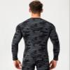 Camo Black Men's Compression Shirt Long Sleeve Athletic Workout T-Shirts Top Active Sport Baselayer Undershirt Cool Dry view 4