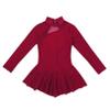 Oyolan Kid Girls Mock Neck Mesh Splice Roller Ice Figure Skating Dress Leotard Ballet Dance Wear Outfit Costumes Burgundy A 8 Years view 3