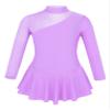 Oyolan Kid Girls Mock Neck Mesh Splice Roller Ice Figure Skating Dress Leotard Ballet Dance Wear Outfit Costumes Lavender 8 Years view 1