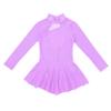 Oyolan Kid Girls Mock Neck Mesh Splice Roller Ice Figure Skating Dress Leotard Ballet Dance Wear Outfit Costumes Lavender 8 Years view 3