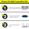 Giantex Trampoline Safety Net, 8 10 12 14 15 16Ft Weather-Resistant Replacement Enclosure Net for Round Frame, with Double-Headed Zippers, Protection Buckles & Enhanced Hook (10FT 6 Poles) view 4