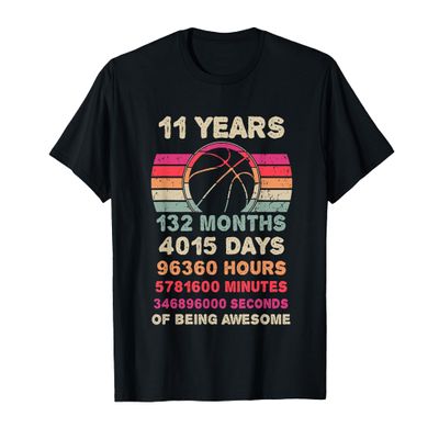 11 Year Old Basketball Birthday 11th Birthday Boy Girl T-Shirt