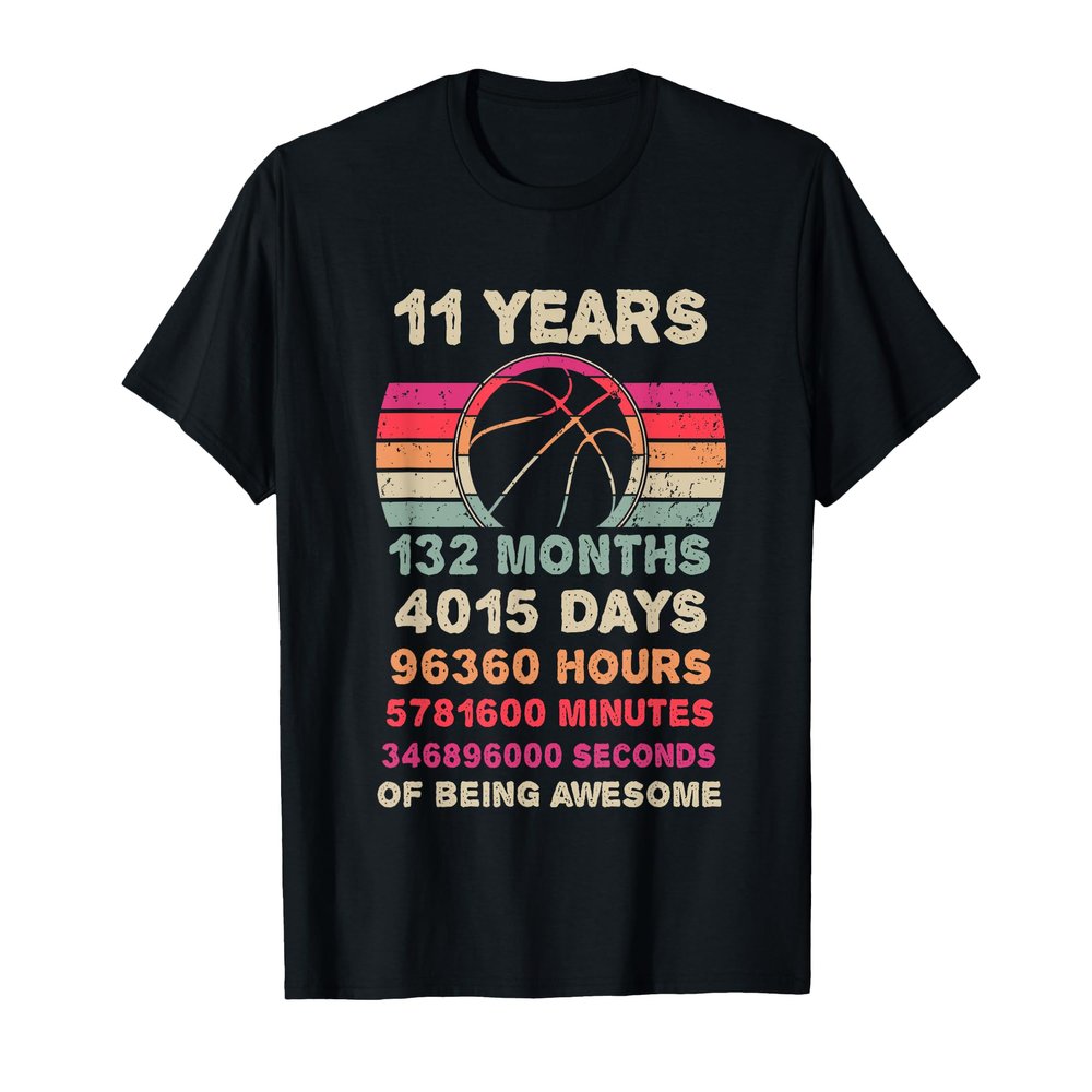 11 Year Old Basketball Birthday 11th Birthday Boy Girl T-Shirt