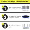 Giantex Trampoline Safety Net, 8 10 12 14 15 16Ft Weather-Resistant Replacement Enclosure Net for Round Frame, with Double-Headed Zippers, Protection Buckles & Enhanced Hook (14FT 8 Poles) view 4
