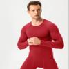SPVISE Compression Shirt Men Long Sleeve Workout Gym Baselayer Top Red view 2