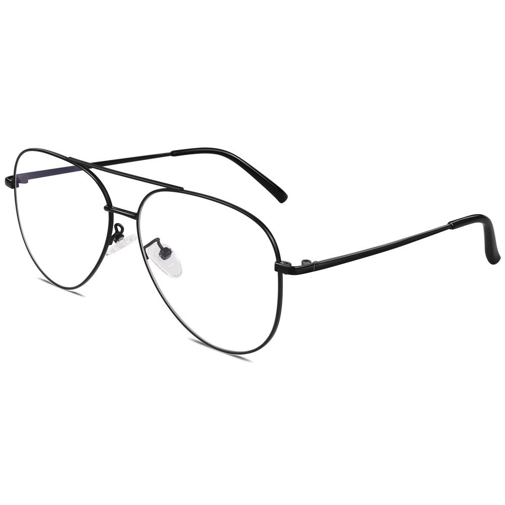 GQUEEN Fake Glasses Women Men Clear Lens Metal Frame UV400 Protection Fashion Retro Pilot Style Eyeglasses