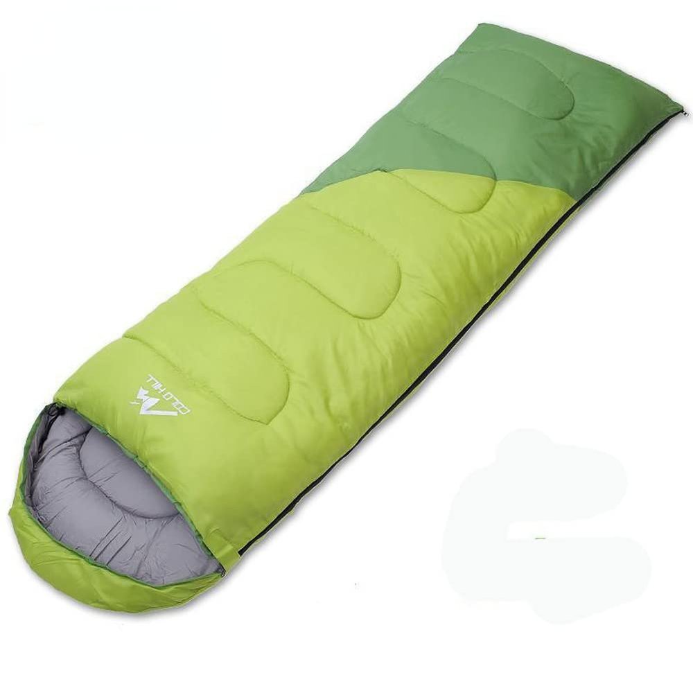 DDER Outdoor Adult Cotton Camping Sleeping Bag Portable Waterproof 3 Seasons Keep Warm Envelope Sleeping Bag Travel Bag (Green)