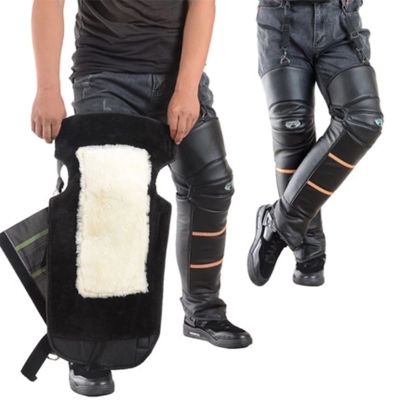 HGTRH Motorcycle Knee Pads, Winter Waterproof Motorcycle Knee Pads, Leg Warmer Wool Cashmere Women Men Warm Thermal Cycling Knee Brace Sleeve, Cold Resistant Protector for Outdoor