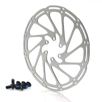 LvTu 160mm 180mm Brake Disc Stainless Steel Bike Rotor 6 Holes with 6 Bolts - Silver (Size : 160MM)