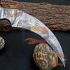 Best Custom Handmade Beautiful Handmade Damascus Hunting karambit knife Handle made of camel and Damascus, Comes with Pure leather Sheath SA-04 view 2