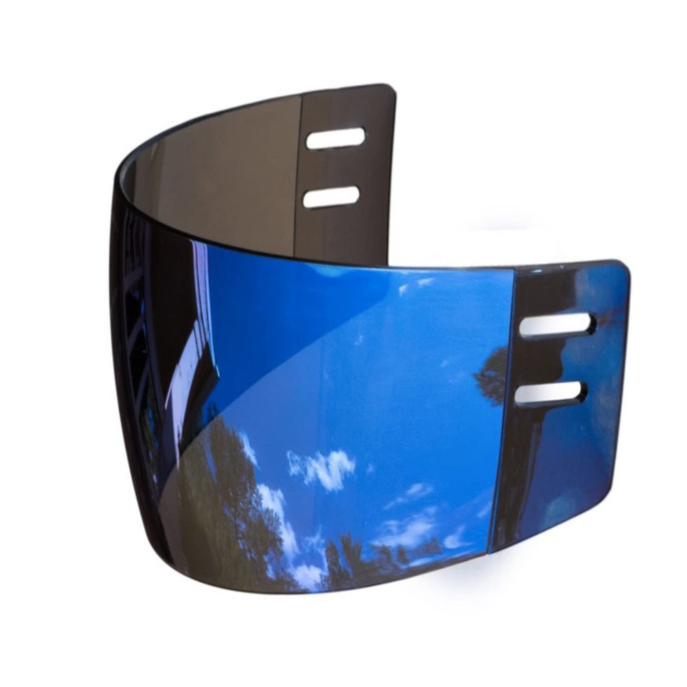 Hockeyninja Ronin Hockey Visor with Anti Scratch Coating - Impact Resistant - Universal Helmet Fit - CE Certified (R3 Blue)