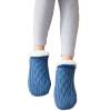 AMXL Woven and Velvet Indoor Socks Slippers,Womens Warm Fuzzy Slipper Socks Winter Girls Cozy Fleece Grip Socks,Yoga Sock (Blue,5.5-7.5) view 1