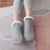 AMXL Woven and Velvet Indoor Socks Slippers,Womens Warm Fuzzy Slipper Socks Winter Girls Cozy Fleece Grip Socks,Yoga Sock (Blue,5.5-7.5) view 3