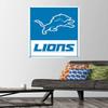 Trends International NFL Detroit Lions - Logo 21 Wall Poster, 22.37" x 34.00", Poster & Push Pin Bundle view 2