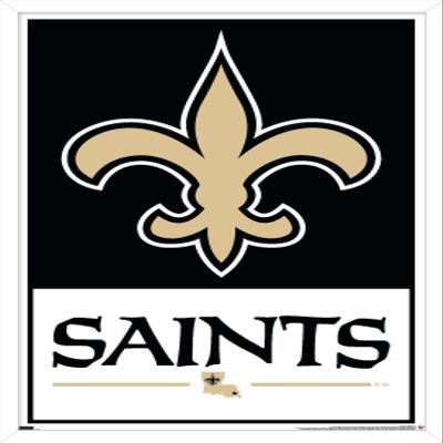 Trends International NFL New Orleans Saints - Logo 21 Wall Poster, 22.4L x 14.7W, White Framed Version