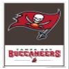 Trends International NFL Tampa Bay Buccaneers - Logo 21 Wall Poster, 34L x 22.4W, White Framed Version view 1