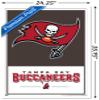 Trends International NFL Tampa Bay Buccaneers - Logo 21 Wall Poster, 34L x 22.4W, White Framed Version view 3