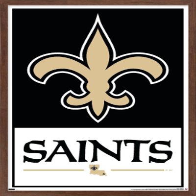Trends International NFL New Orleans Saints - Logo 21 Wall Poster, 22.4L x 14.7W, Mahogany Framed Version