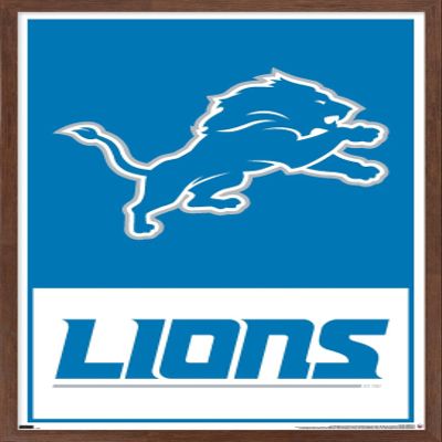 NFL Detroit Lions - Logo 21 Wall Poster, 22.4L" x 14.7W", Mahogany Framed Version