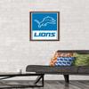 NFL Detroit Lions - Logo 21 Wall Poster, 22.4L" x 14.7W", Mahogany Framed Version view 2