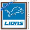 NFL Detroit Lions - Logo 21 Wall Poster, 22.4L" x 14.7W", Mahogany Framed Version view 3