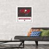 Trends International NFL Tampa Bay Buccaneers - Logo 21 Wall Poster, 22.4L x 14.7W, White Framed Version view 2