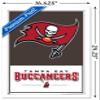 Trends International NFL Tampa Bay Buccaneers - Logo 21 Wall Poster, 22.4L x 14.7W, White Framed Version view 3