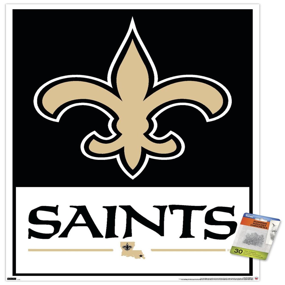 Trends International NFL New Orleans Saints - Logo 21 Wall Poster with Pushpins