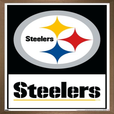 NFL Pittsburgh Steelers - Logo 21 Wall Poster, 22.4L" x 14.7W", Bronze Framed Version