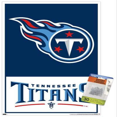 Trends International NFL Tennessee Titans - Logo 21 Wall Poster, 14.72" x 22.37", Premium Poster & Push Pin Bundle