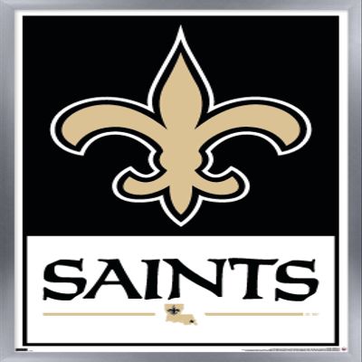 Trends International NFL New Orleans Saints - Logo 21 Wall Poster, 22.4L x 14.7W, Silver Framed Version