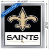 Trends International NFL New Orleans Saints - Logo 21 Wall Poster, 22.4L x 14.7W, Silver Framed Version view 3