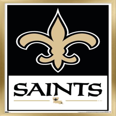 Trends International NFL New Orleans Saints - Logo 21 Wall Poster, 22.4L x 14.7W, Gold Framed Version