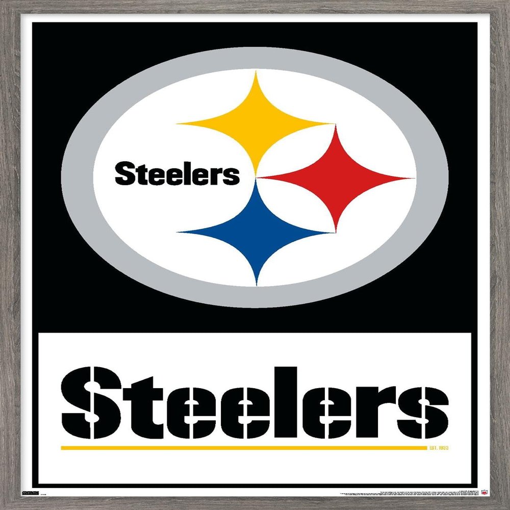 NFL Pittsburgh Steelers - Logo 21 Wall Poster, 22.4L" x 14.7W", Barnwood Framed Version