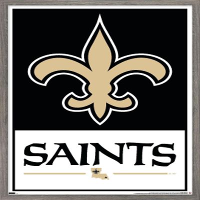 Trends International NFL New Orleans Saints - Logo 21 Wall Poster, 22.4L x 14.7W, Barnwood Framed Version