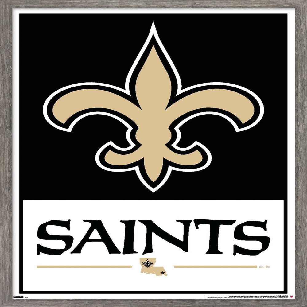 Trends International NFL New Orleans Saints - Logo 21 Wall Poster, 22.4L x 14.7W, Barnwood Framed Version