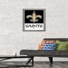 Trends International NFL New Orleans Saints - Logo 21 Wall Poster, 22.4L x 14.7W, Barnwood Framed Version view 2