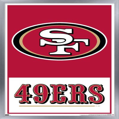 NFL San Francisco 49ers - Logo 21 Wall Poster, 34L" x 22.4W", Silver Framed Version