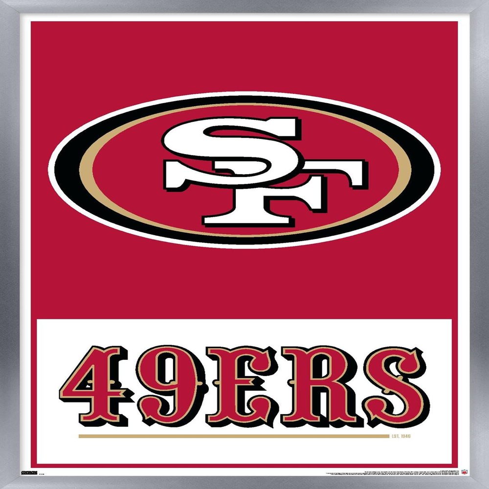 NFL San Francisco 49ers - Logo 21 Wall Poster, 34L" x 22.4W", Silver Framed Version