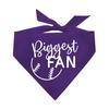 Biggest Fan Dog Bandana | 100% Cotton Adjustable Triangle | Made in USA | Baseball| Sports | Biggest Fan | Game Day | Purple, One Size (540) view 1