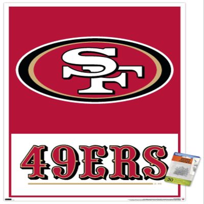 Trends International NFL San Francisco 49ers - Logo 21 Wall Poster, 22.37" x 34.00", Premium Poster & Push Pin Bundle