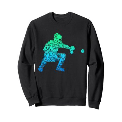Baseball Catcher Player Youth Men Kids Boys Sweatshirt