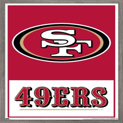 NFL San Francisco 49ers - Logo 21 Wall Poster, 34L" x 22.4W", Barnwood Framed Version