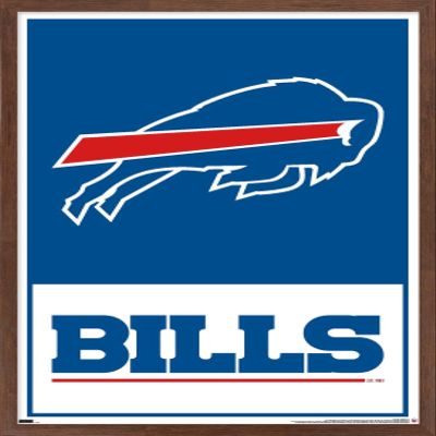 NFL Buffalo Bills - Logo 21 Wall Poster, 34L" x 22.4W", Mahogany Framed Version