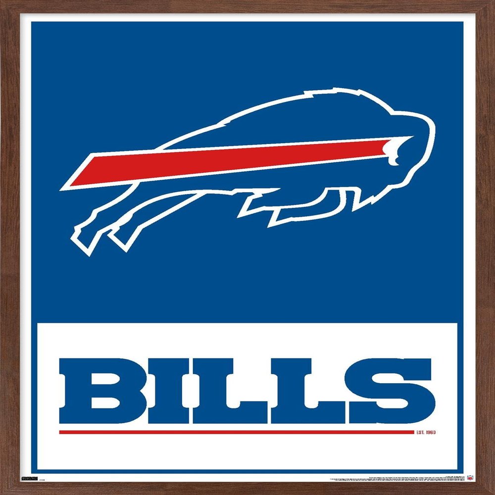 NFL Buffalo Bills - Logo 21 Wall Poster, 34L" x 22.4W", Mahogany Framed Version