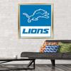 NFL Detroit Lions - Logo 21 Wall Poster, 34L" x 22.4W", Gold Framed Version view 2