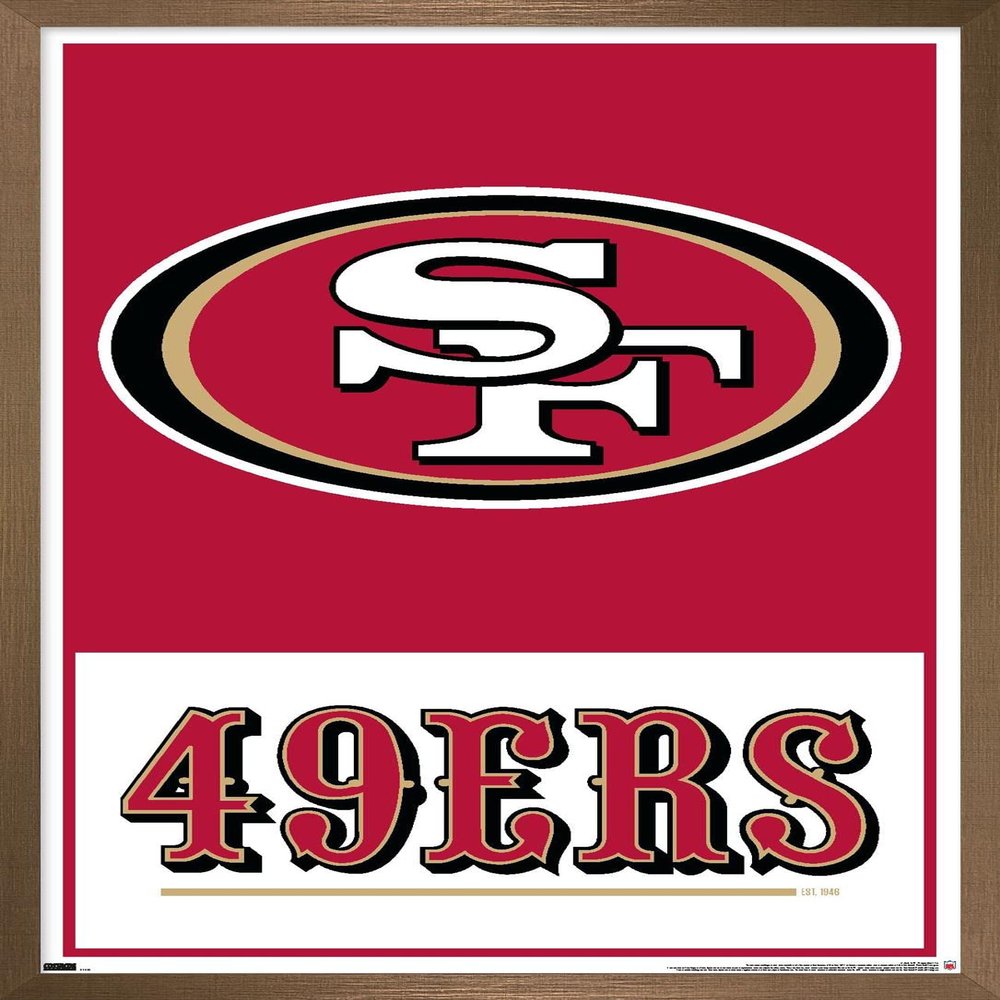 NFL San Francisco 49ers - Logo 21 Wall Poster, 34L" x 22.4W", Bronze Framed Version